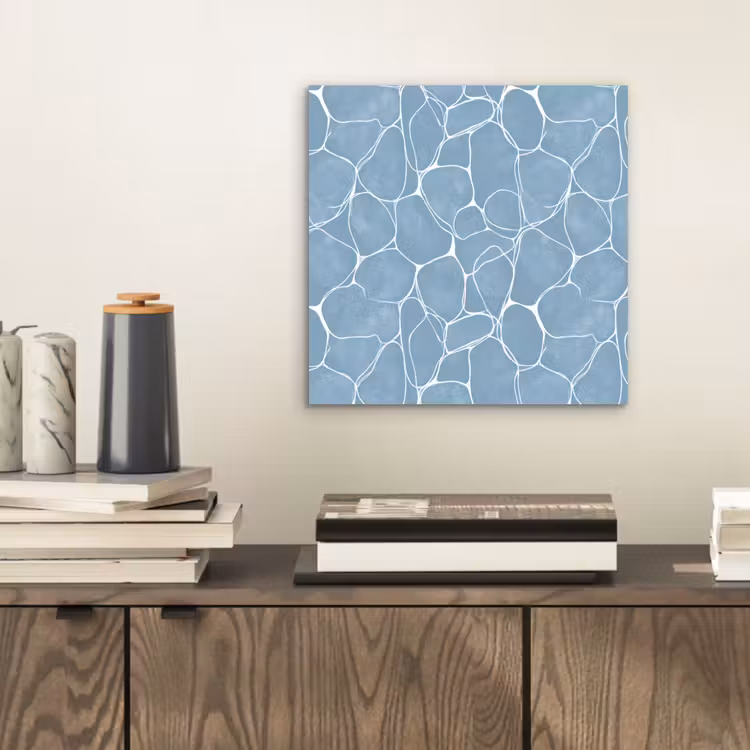 Organisch - Patroon - Blauw aluminium wit klein 46 -sfeer1