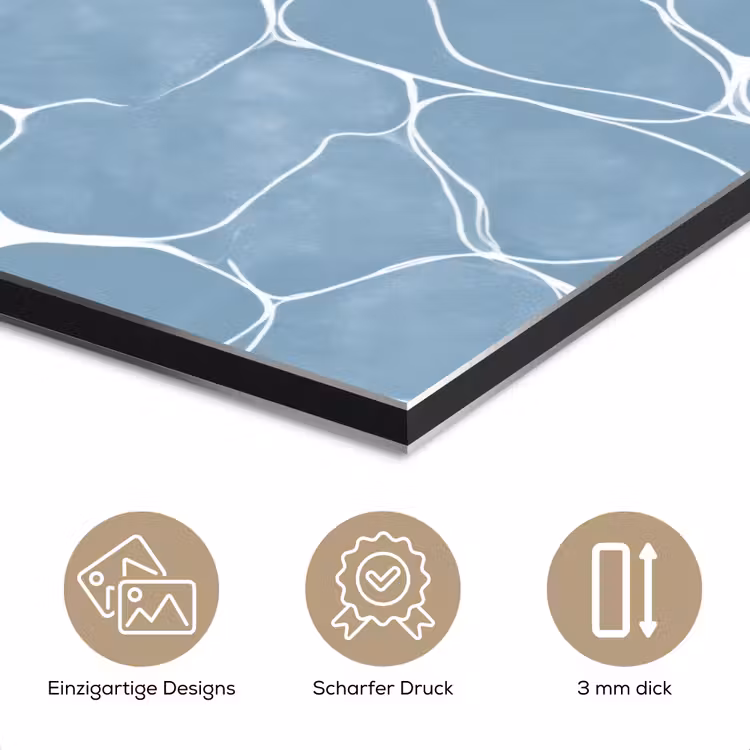 Organisch - Patroon - Blauw aluminium wit klein 46 -closeup_DE
