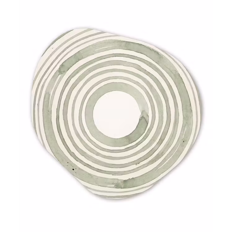Abstractie - Cirkels - Waterverf - Groen - Modern Wandcirkel Organisch Aluminium middel -3d
