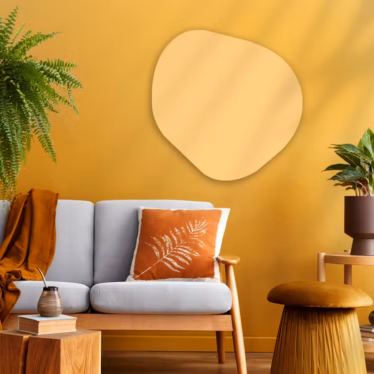 Apricot - Ice - Oranje Wandcirkel Organisch Aluminium middel 851 -sfeer4