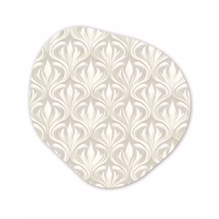 Barok - Patroon - Beige Wandcirkel Organisch Aluminium middel 851 -3d