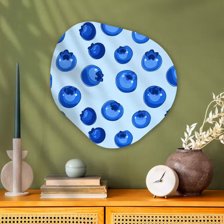 Bessen - Modern - Blauw Wandcirkel Organisch Aluminium middel 851 -sfeer2