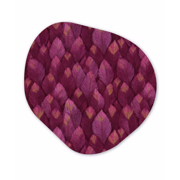 Bladeren - Patroon - Burgundy Wandcirkel Organisch Aluminium middel 851 -3d