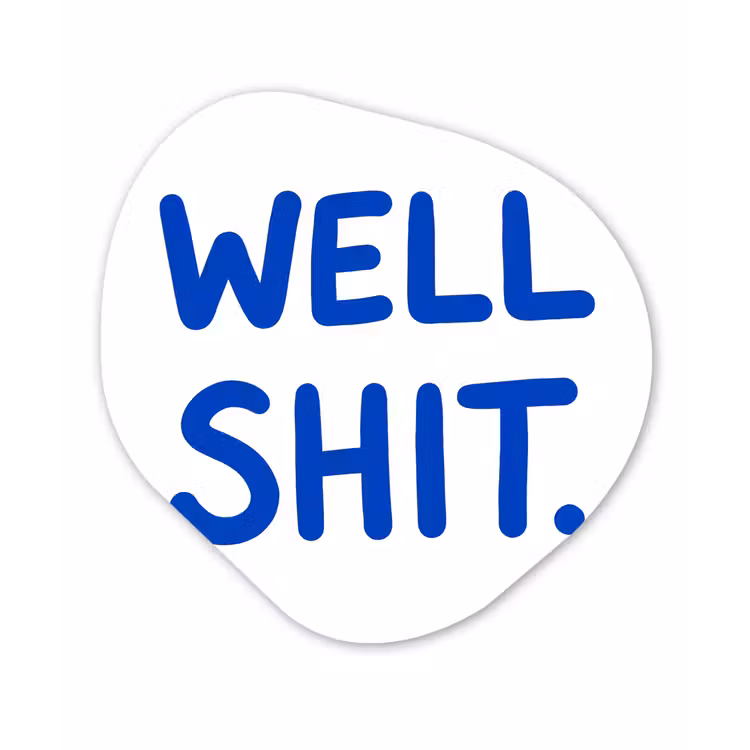 Blauw - Quote - Wit Wandcirkel Organisch Aluminium middel -3d