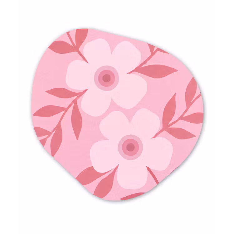 Bloemen - Abstract - Modern - Roze - Natuur Wandcirkel Organisch Aluminium middel -3d