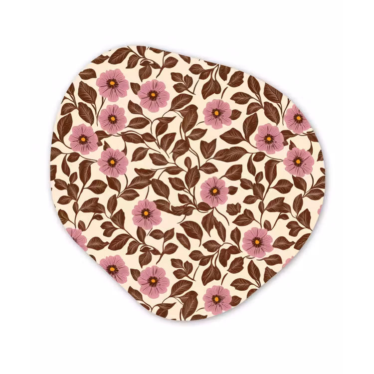 Bloemen - Bladeren - Kleurrijk Wandcirkel Organisch Aluminium middel 851 -3d