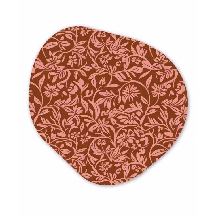 Bloemen - Print - Roze Wandcirkel Organisch Aluminium middel 851 -3d