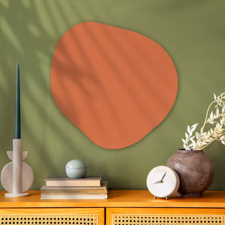 Classic - Terracotta - Oranje Wandcirkel Organisch Aluminium middel 851 -sfeer2
