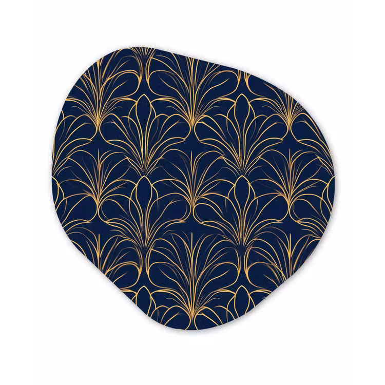 Deco - Waaier - Blauw Wandcirkel Organisch Aluminium middel 851 -3d