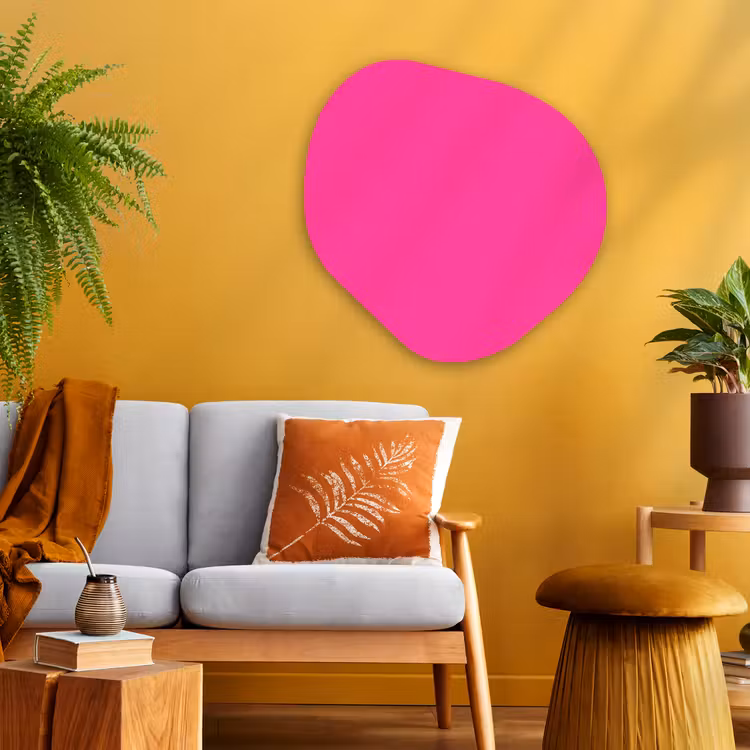 Electric - Magenta - Roze Wandcirkel Organisch Aluminium middel 851 -sfeer4
