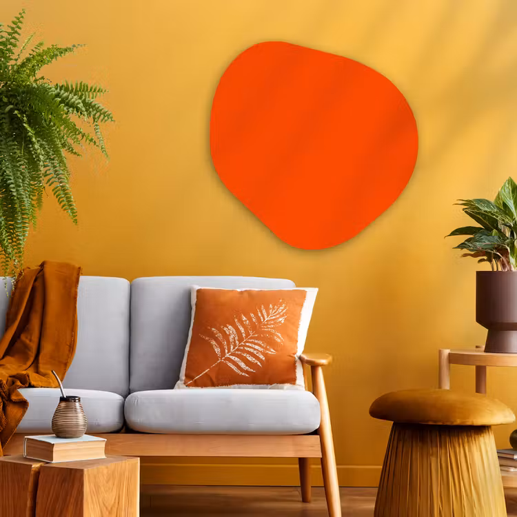 Fiery  - Tangerine - Oranje Wandcirkel Organisch Aluminium middel 851 -sfeer4