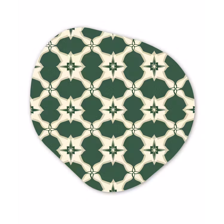 Tegel - Klassiek - Groen Wandcirkel Organisch Aluminium middel 851 -3d