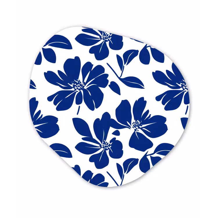 Floraal - Modern - Blauw Wandcirkel Organisch Aluminium middel 851 -3d