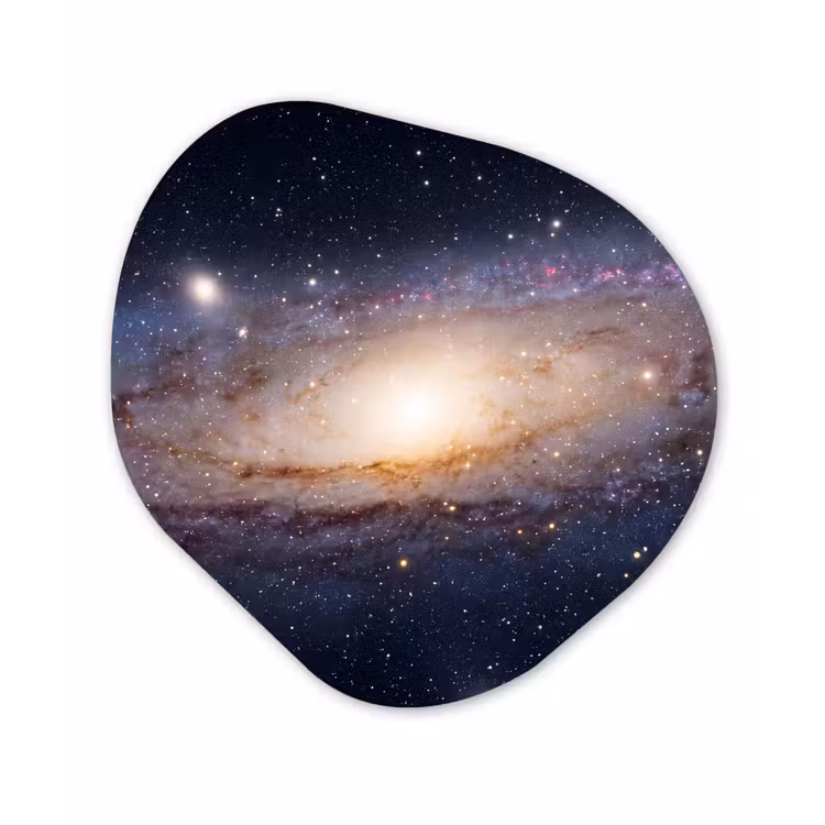 Alu-Dibond-Bild Organische Form - Galaxie – Weltraum – Kosmos - Sterrenstelsel - Ruimte - Kosmos Wandcirkel Organisch Aluminium middel