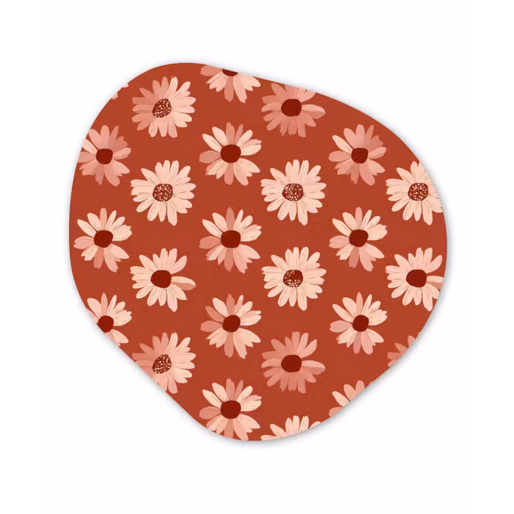 Madelief - Retro - Terracotta Wandcirkel Organisch Aluminium middel 851 -3d