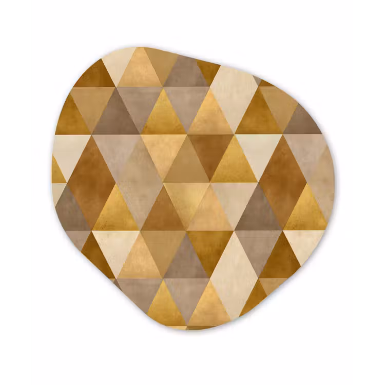 Geometrisch - Driehoek - Goud Wandcirkel Organisch Aluminium middel 851 -3d