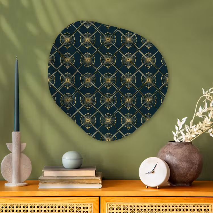 Geometrisch - Elegant - Groen Wandcirkel Organisch Aluminium middel 851 -sfeer2