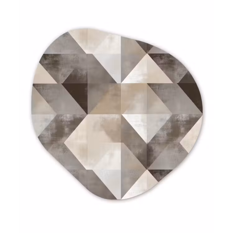 Geometrisch - Motief - Aardetinten Wandcirkel Organisch Aluminium middel 851 -3d