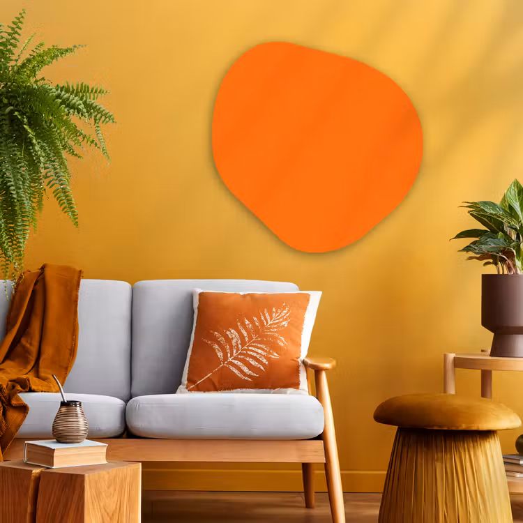 Spiced - Pumpkin - Oranje Wandcirkel Organisch Aluminium middel 851 -sfeer4