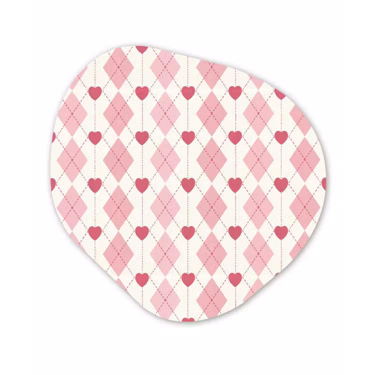 Ruiten - Klassiek - Roze - Wit Wandcirkel Organisch Aluminium middel 851 -3d
