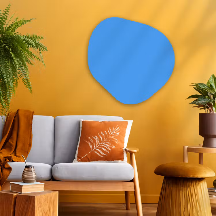 Bright - Azure - Blauw Wandcirkel Organisch Aluminium middel 851 -sfeer4