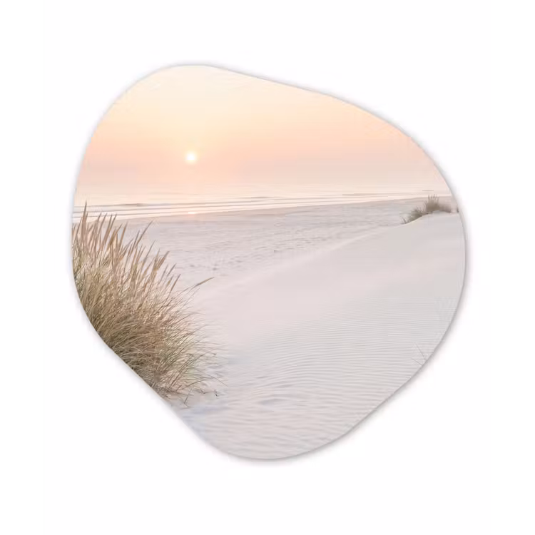 Horizon - Duinlandschap - Zand Wandcirkel Organisch Aluminium middel -3d