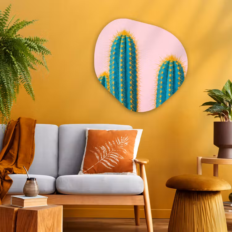 Cactussen - Modern - Pastel Wandcirkel Organisch Aluminium middel -sfeer4