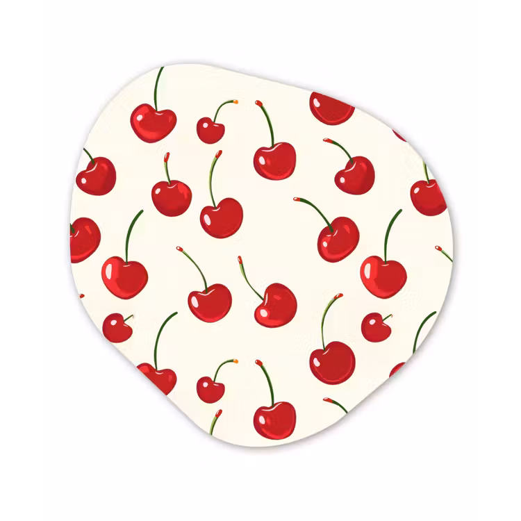 Kersen - Minimalistisch - Rood Wandcirkel Organisch Aluminium middel 851 -3d