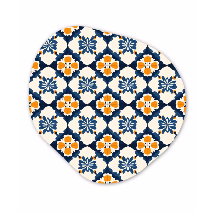 Klassiek - Geometrisch - Blauw Wandcirkel Organisch Aluminium middel 851 -3d