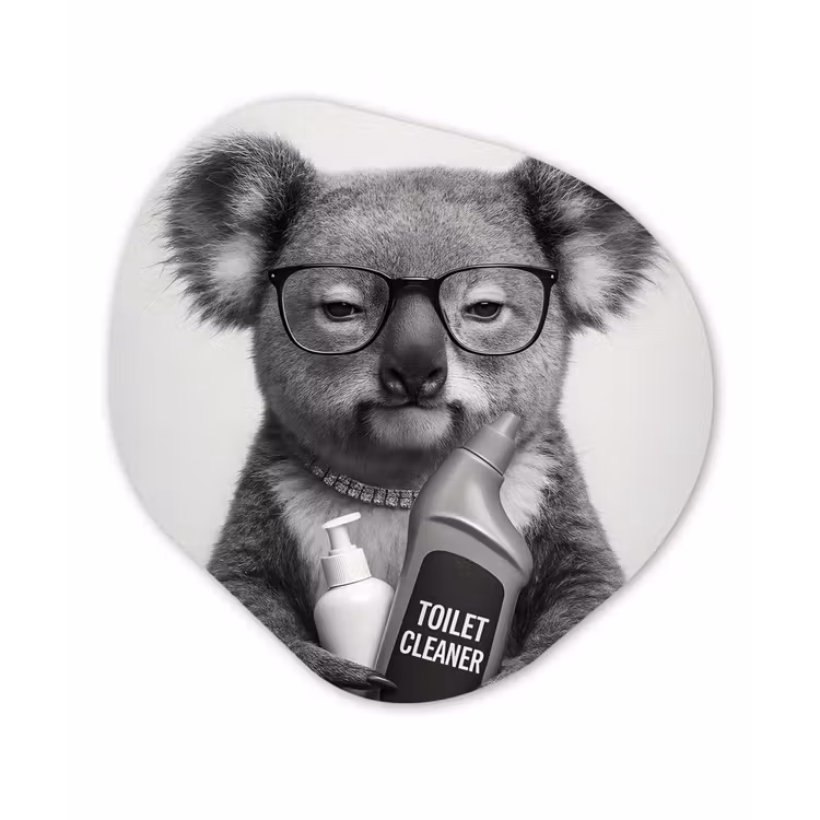 Koala - Bril - Toilet Wandcirkel Organisch Aluminium middel -3d