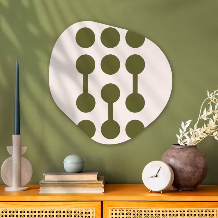 Cirkels - Geometrisch - Abstract - Modern - Groen Wandcirkel Organisch Aluminium middel -sfeer2