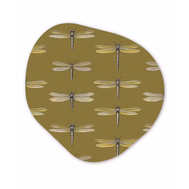 Libellen - Patroon - Groen Wandcirkel Organisch Aluminium middel 851 -3d