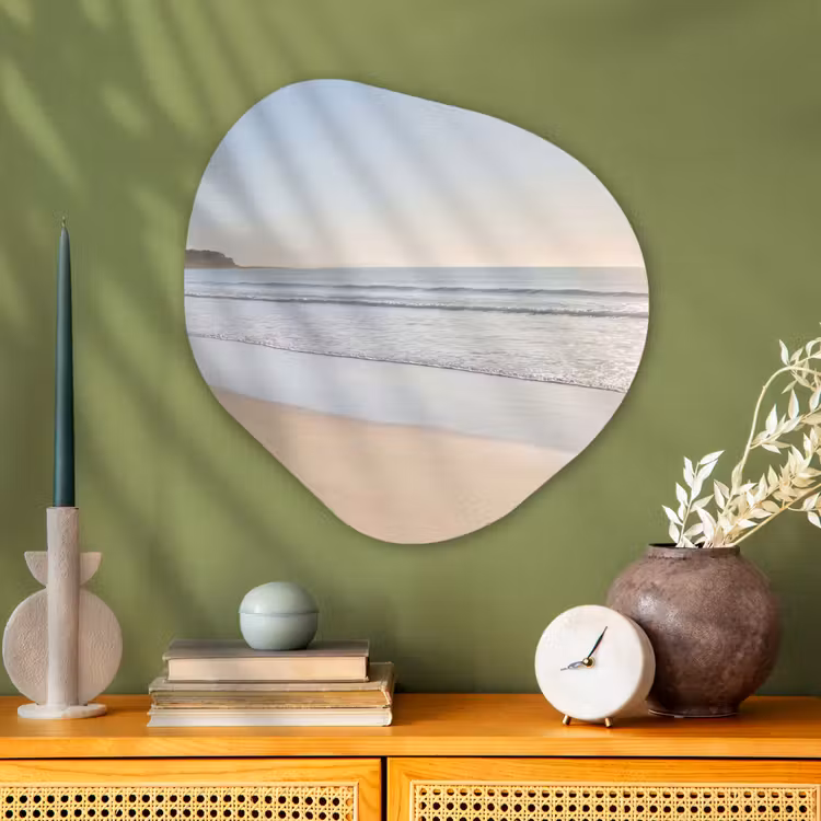 Zee - Zon - Zand Wandcirkel Organisch Aluminium middel -sfeer2
