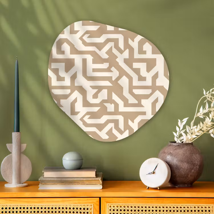 Modern - Abstract - Beige Wandcirkel Organisch Aluminium middel 851 -sfeer2