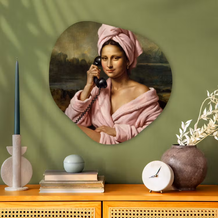 Mona - Klassiek - Roze Wandcirkel Organisch Aluminium middel -sfeer2
