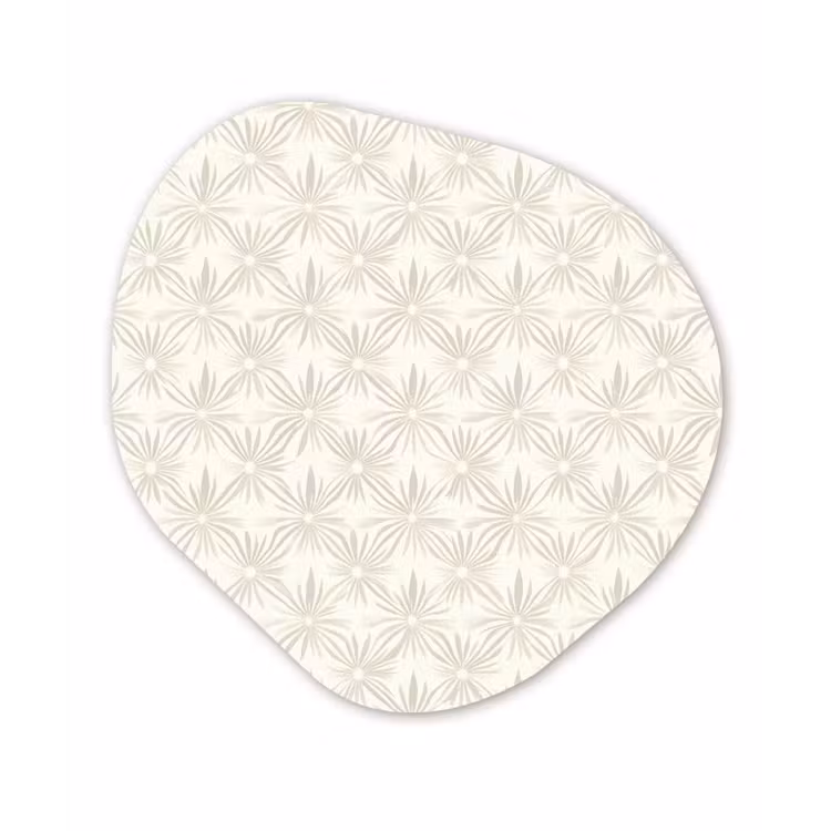 Patroon - Bloemen - Beige Wandcirkel Organisch Aluminium middel 851 -3d