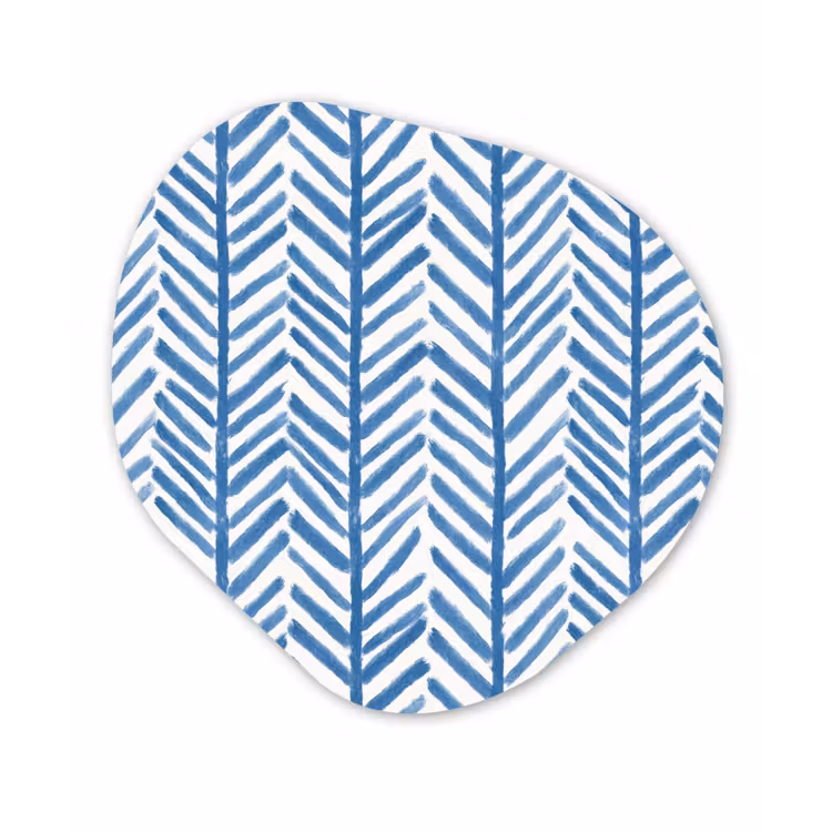 Patroon - Streep - Blauw Wandcirkel Organisch Aluminium middel 851 -3d