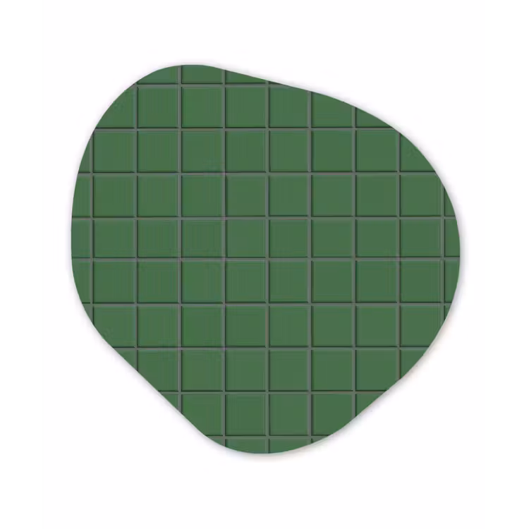 Patroon - Tegels - Groen Wandcirkel Organisch Aluminium middel 851 -3d