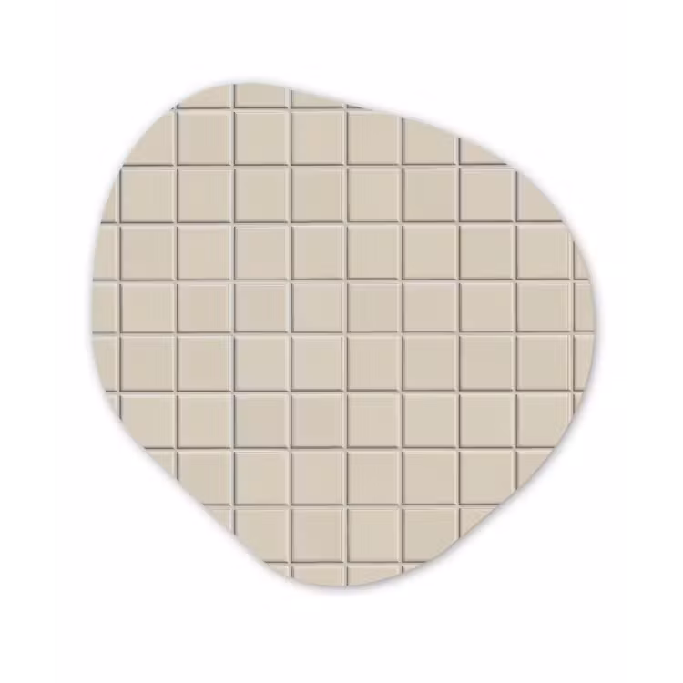 Patroon - Tegels - Taupe Wandcirkel Organisch Aluminium middel 851 -3d