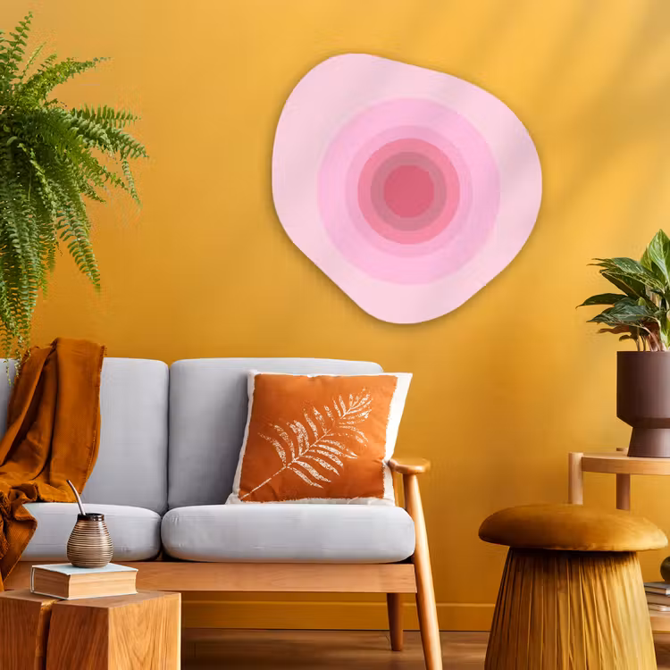 Patroon - Cirkels - Abstract - Roze - Modern Wandcirkel Organisch Aluminium middel -sfeer4