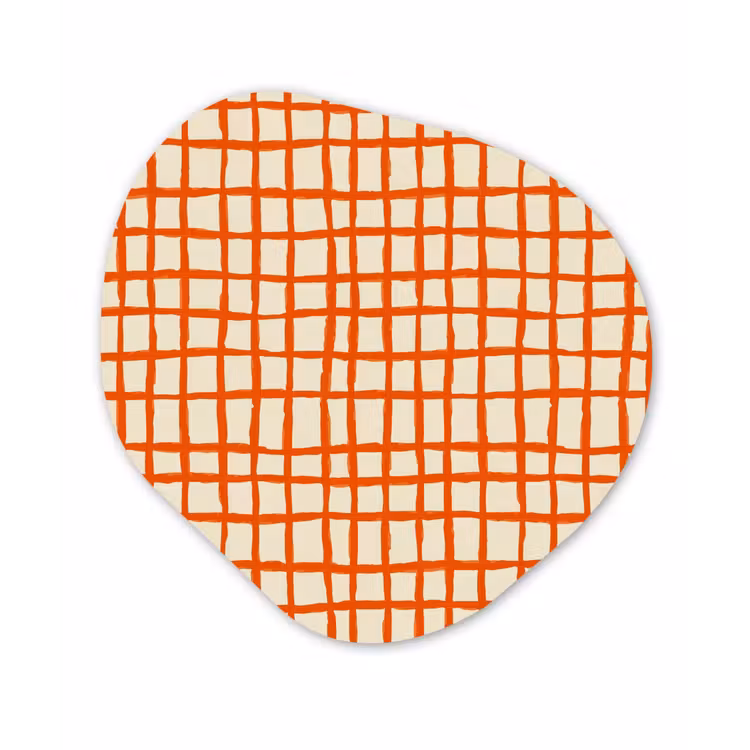 Patroon - Lijnen - Oranje Wandcirkel Organisch Aluminium middel 851 -3d