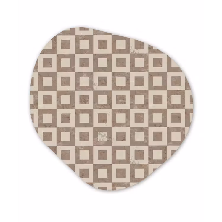 Patroon - Marmer - Beige Wandcirkel Organisch Aluminium middel 851 -3d