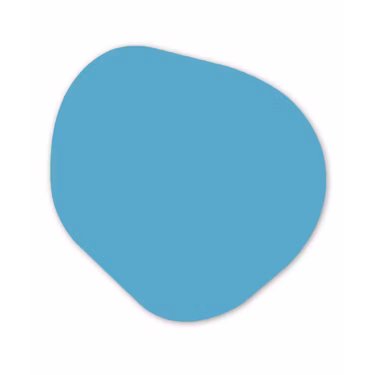 Ocean - Teal - Blauw Wandcirkel Organisch Aluminium middel 851 -3d