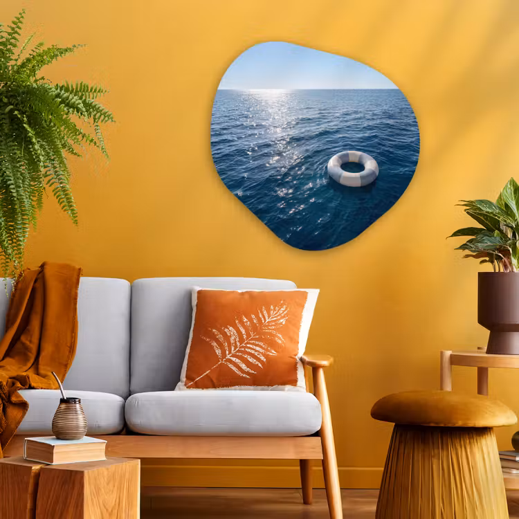 Oceaan - Zwemband - Horizon Wandcirkel Organisch Aluminium middel -sfeer4