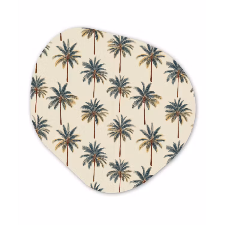 Palmbomen - Tropisch - Groen Wandcirkel Organisch Aluminium middel 851 -3d