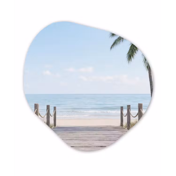 Palmbomen - Pad - Horizon Wandcirkel Organisch Aluminium middel -3d