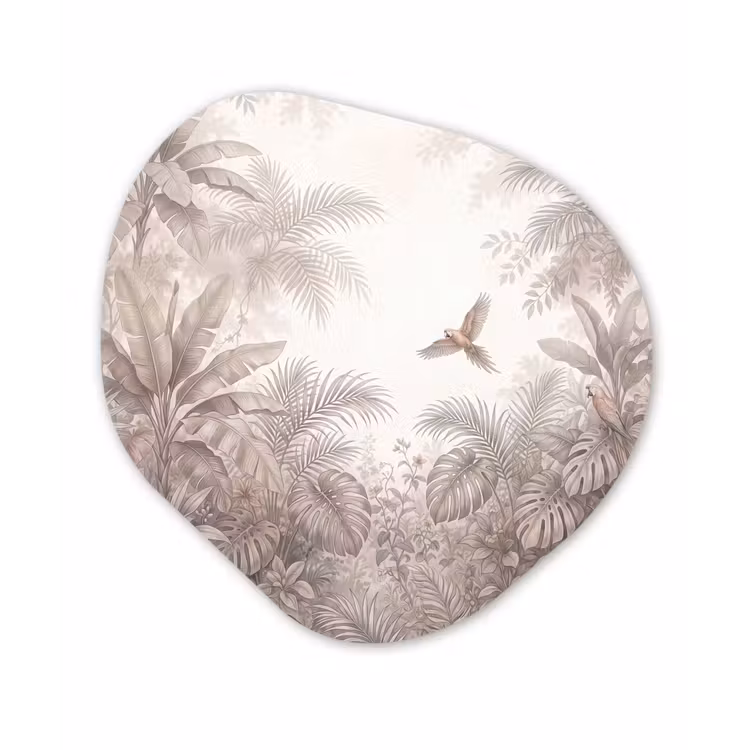Papagaai - Jungle - Tropisch Wandcirkel Organisch Aluminium middel -3d