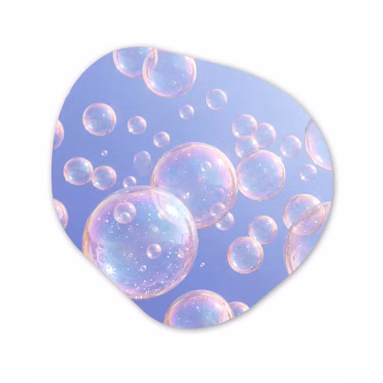 Pastel - Bubbels - Dromerig Wandcirkel Organisch Aluminium middel -3d