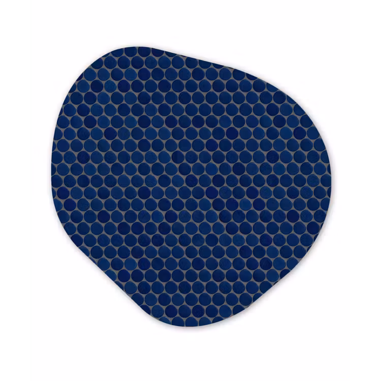 Penny - Mozaïek - Donkerblauw Wandcirkel Organisch Aluminium middel 851 -3d