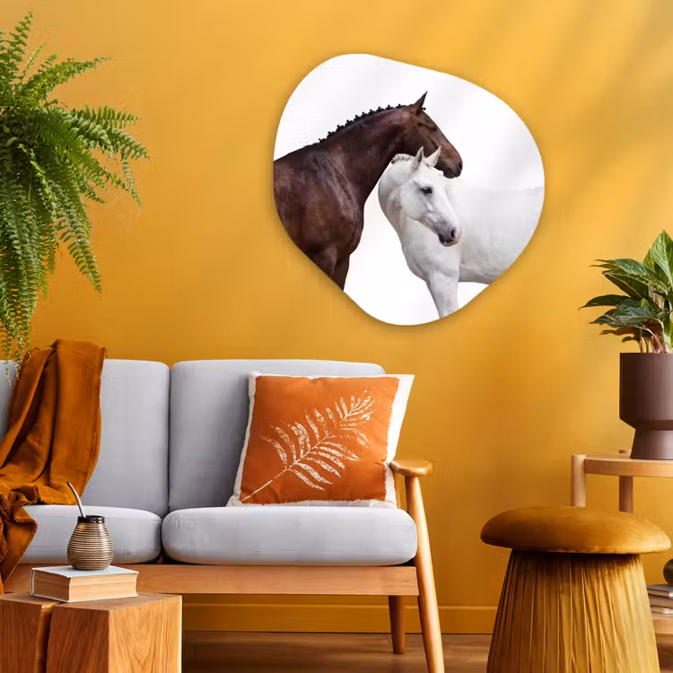 Paard - Modern - Balans Wandcirkel Organisch Aluminium middel -sfeer4